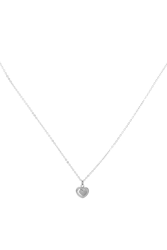 Double heart necklace - silver 
